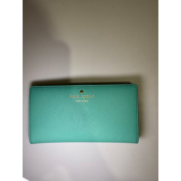 Kate Spade Turquoise Leather Zip-Around Wallet - Picture 2 of 11
